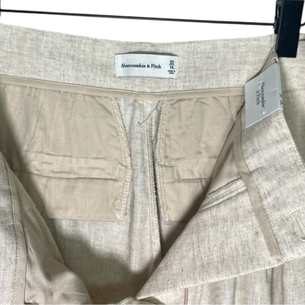 NWT Abercrombie & Fitch A&F Sloane Low Rise Tailored Linen-Blend Pant 32/14L - Picture 8 of 11